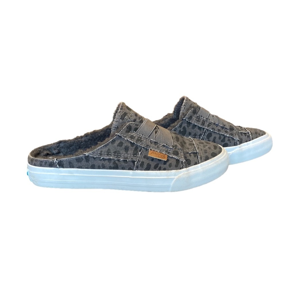 BLOWFISH | Malibu Women’s Slip On Mule | Gray Leopard | Fleece Lined | 6.5
